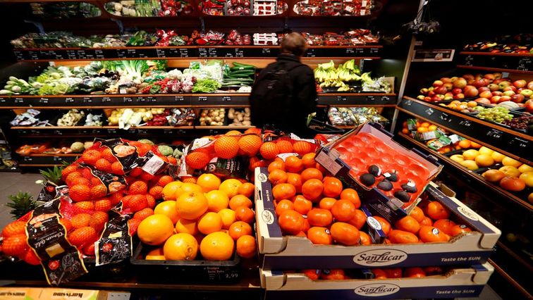 Full shelves with fruits are pictured in a supermarket during the spread of COVID-19 in Berlin, Germany, March 17, 2020.