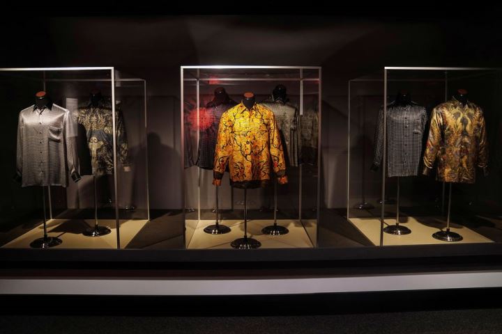 Shirts formerly belonging to late president Nelson Mandela that are going up for auction to raise funds for charity are pictured in the Manhattan borough of New York City, New York, U.S., October 13, 2021.