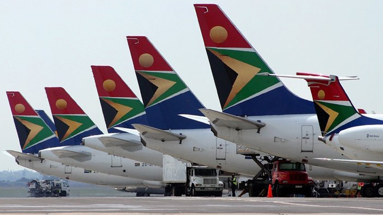 South African Airways planes seen parked