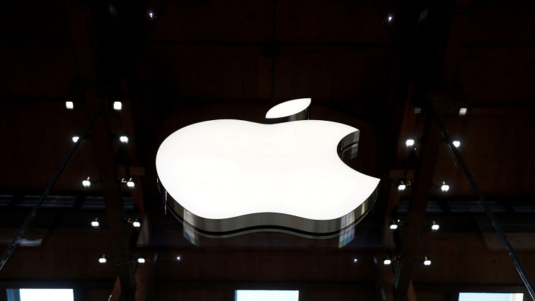 An Apple logo is pictured in an Apple store in Paris, France.