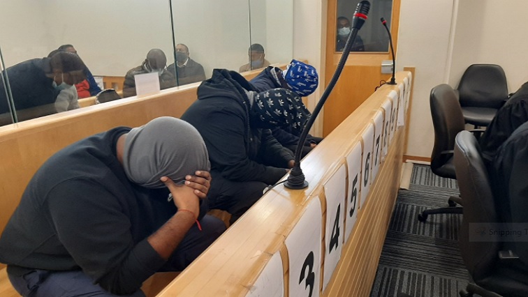 Murder accused Dylan and Ned Govender and Jeetendra Jaikissoon at the Verulam Magistrate's Court, October 6, 2021.