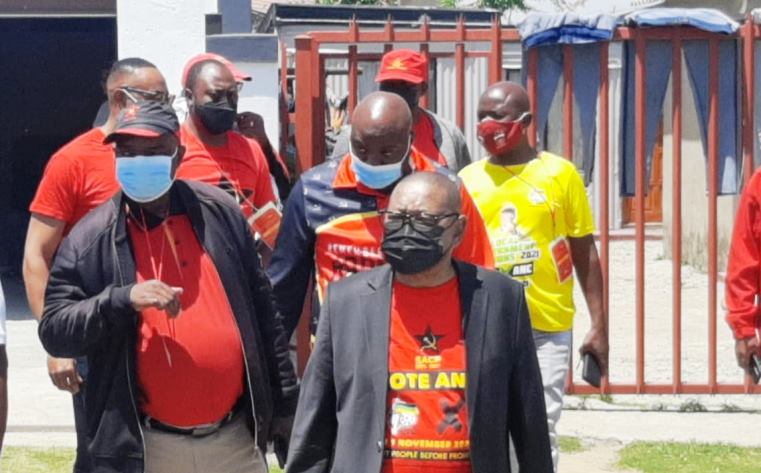 SACP General Secretary Dr Blade Nzimande and other party members canvass for the ANC ahead of the local government elections