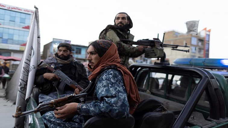 Taliban members in charge of security patrol in Kabul, Afghanistan October 28.