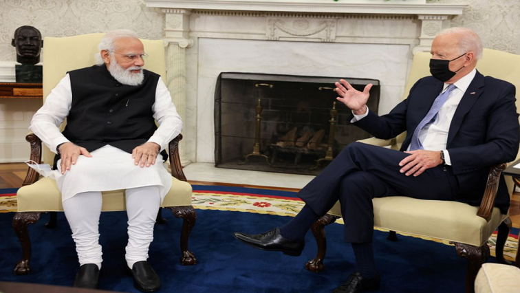 US President Joe Biden meets with India's Prime Minister Narendra Modi in the Oval Office at the White House in Washington, US, September 24, 2021.