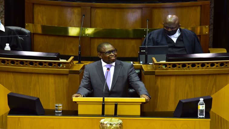 Finance Minister Enoch Godongwana delivers the Medium Term Budget Policy Statement speech in Parliament, Cape Town, 11 November 2021.