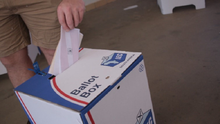 A man casts his vote during the Local Government Elections.