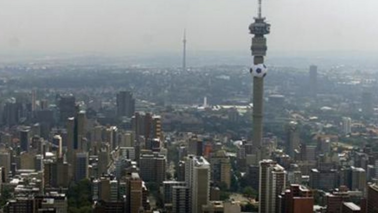 Aerial view of the City of Johannesburg in South Africa