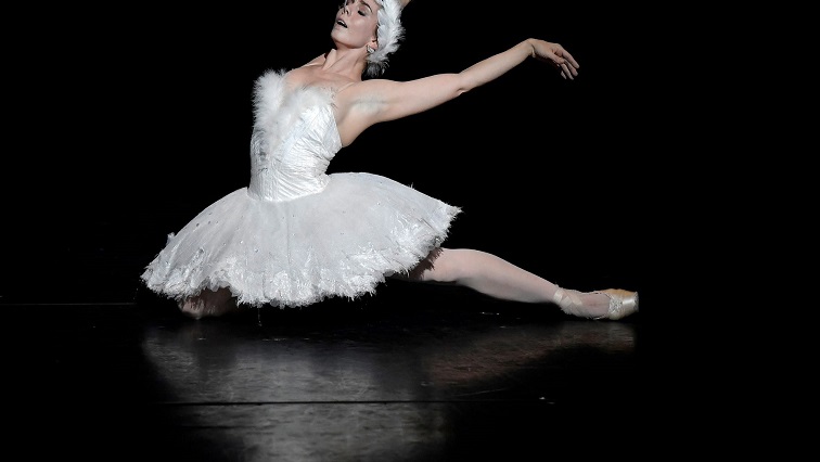 Natalia Osipova performs a divert from "Dying Swan" as part of "The Royal Ballet: Live, Within the Golden Hour", a live streamed performance at the Royal Opera House, amidst the coronavirus (COVID-19) pandemic, London