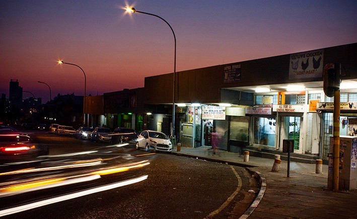 Businesses seen on a street on Commissioner Street in Troyeville, Johannesburg: Pic by Steve Kretzmann/WCN