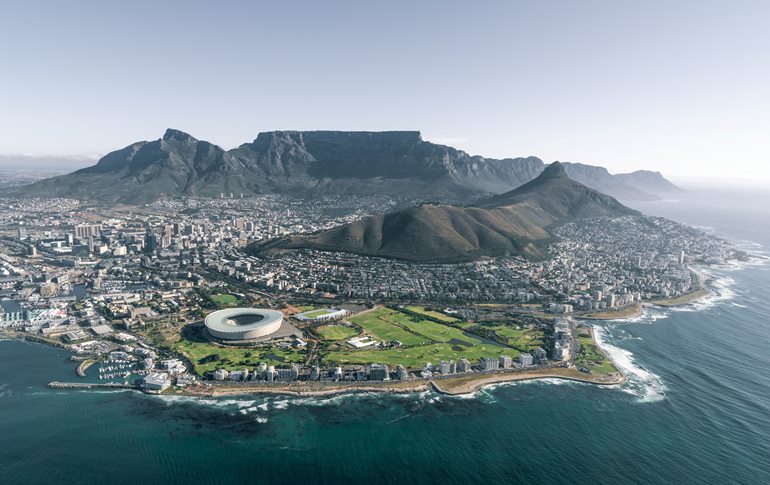 An aerial view of Cape Town.