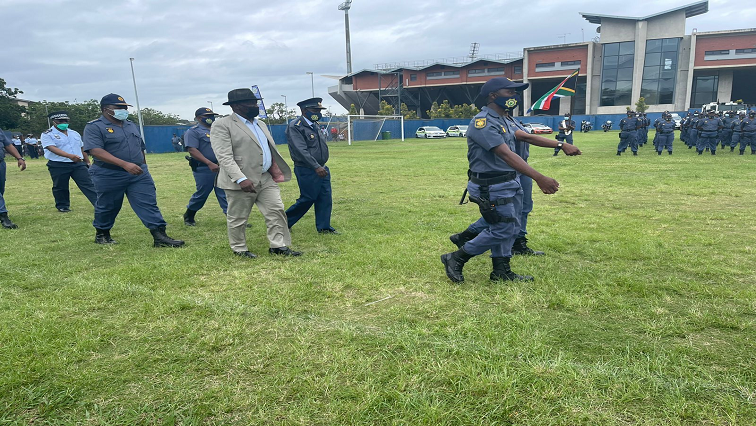 Police Minister, General Bheki Cele and the National commissioner of the SAPS General Khehla Sitole and his management team in KwaZulu-Natal.