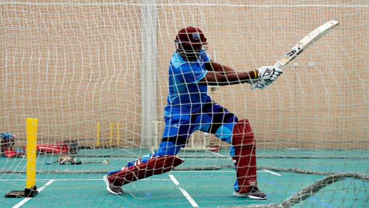 FILE PHOTO: General view of West Indies' Andre Russell during nets, ICC Cricket World Cup - West Indies Nets - The Ageas Bowl, Southampton, Britain - June 13, 2019.