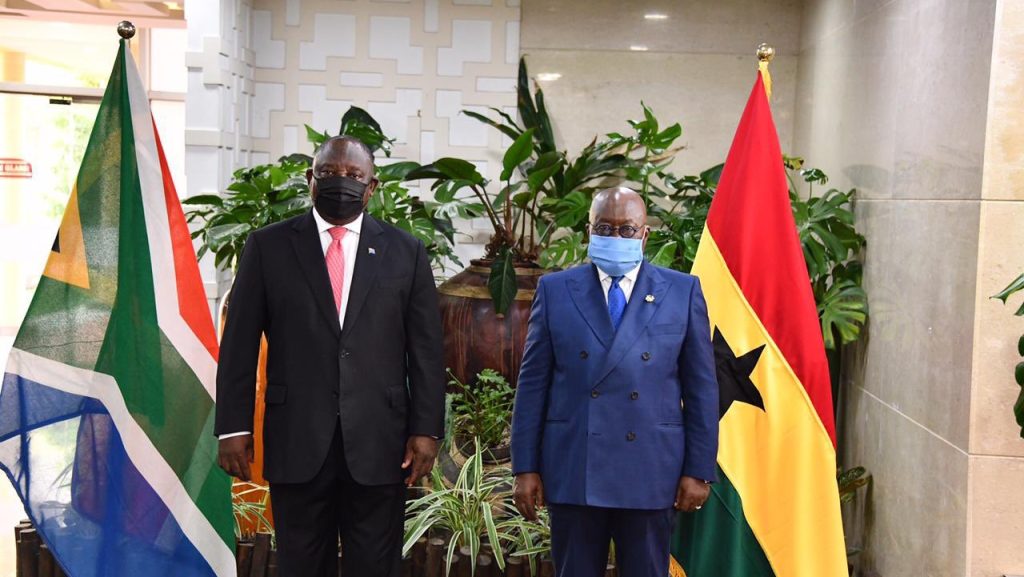 President of Ghana Nana Akufo-Addo welcomes President of South Africa Cyril Ramaphosa to Ghana.