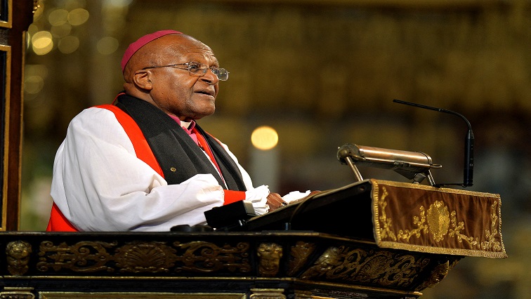 Archbishop Desmond Tutu delivering a sermon at a church