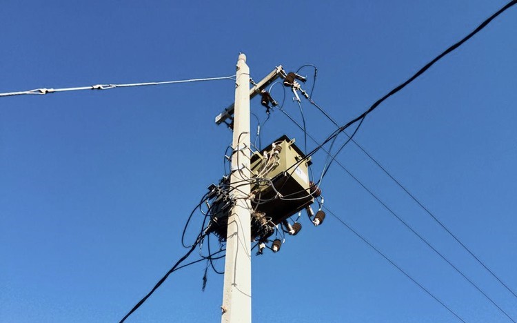 File image: Power lines connect to a box.