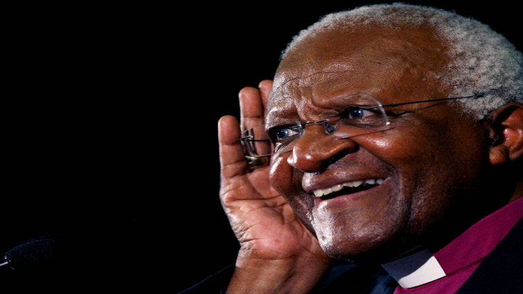 [File Image] Archbishop Desmond Tutu gestures at the launch of a human rights campaign marking the 60th anniversary of the signing of the Universal Declaration of Human Rights , December 10, 2007.