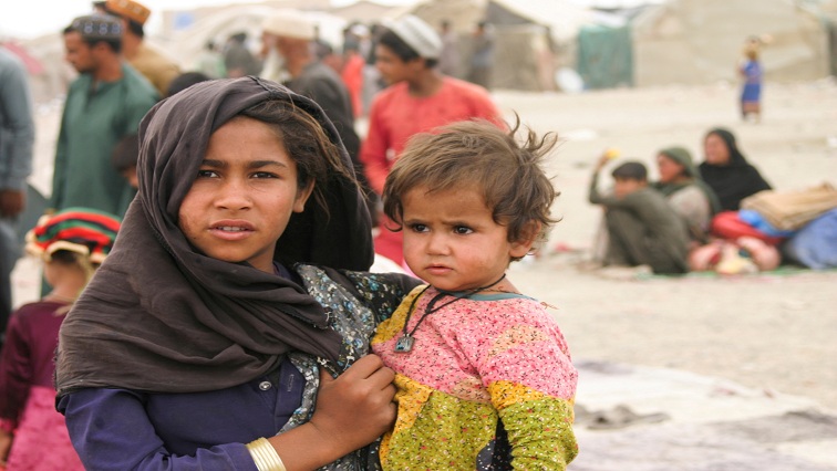 A child and woman seen in Afghanistan