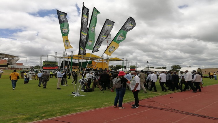 Flags of the ANC are seen at the Old Peter Mokaba Stadium in Polokwane, Limpopo, as the ruling party celebrates its 110th birthday.