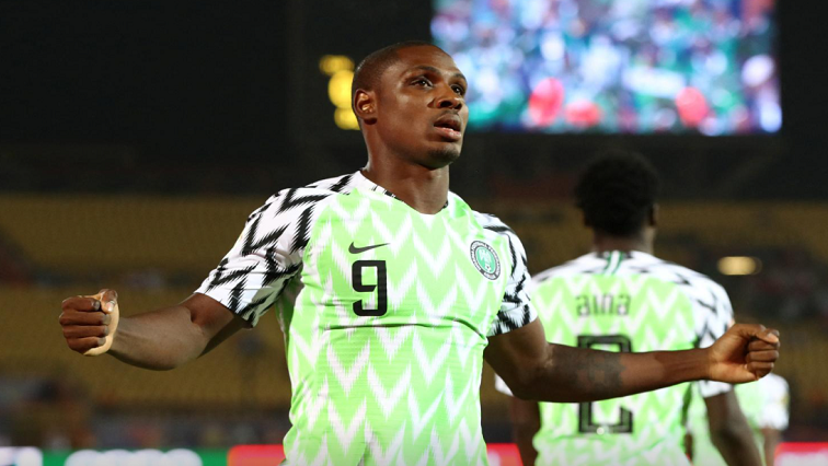 FILE PHOTO: Nigeria's Odion Ighalo celebrates scoring their first goal, Africa Cup of Nations 2019 - Third Place Play Off - Tunisia v Nigeria - Al Salam Stadium, Cairo, Egypt - July 17, 2019.