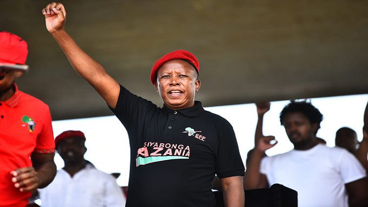 EFF leader Julius Malema at a party rally