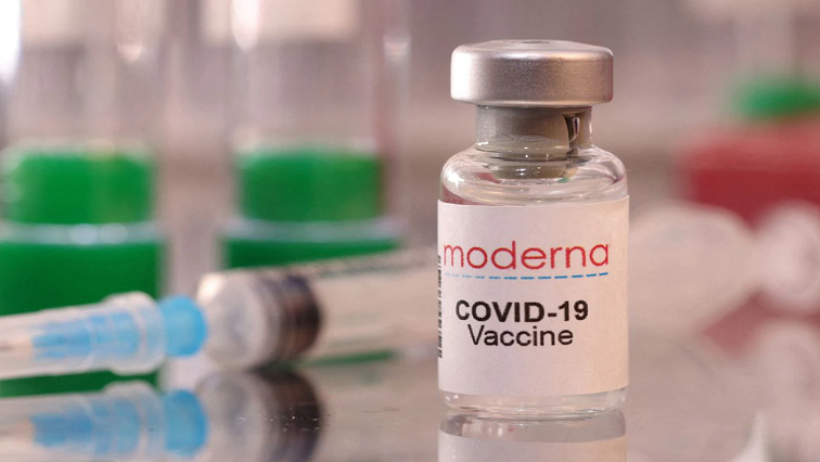 A vial labelled "Moderna COVID-19 Vaccine" is seen in this illustration taken January 16, 2022.