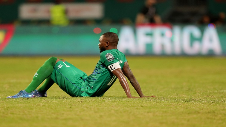 Sierra Leone's Umaru Bangura looks dejected after the match.