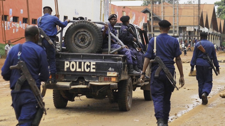 Police on patrol in eastern DRC.