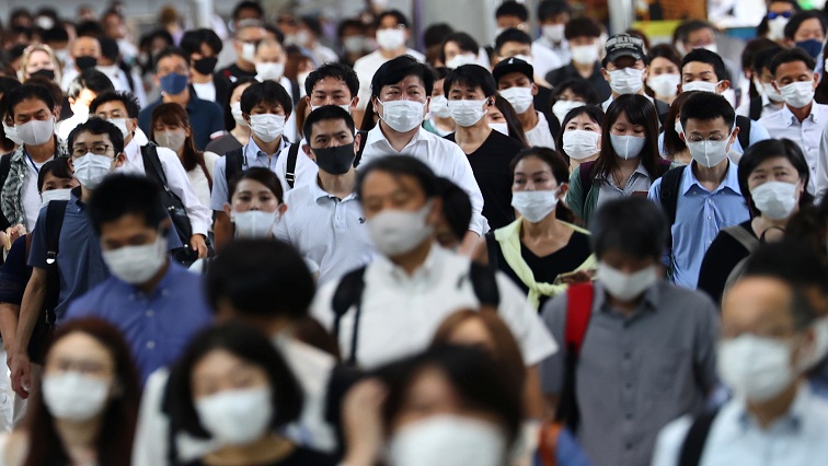 People wearing masks seen in Japan