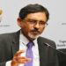 Trade and Industry Minister, Ebrahim Patel at a media briefing