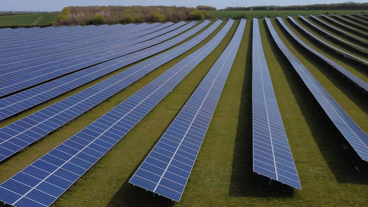 A field of solar panels is seen near Royston, Britain, April 26, 2021.