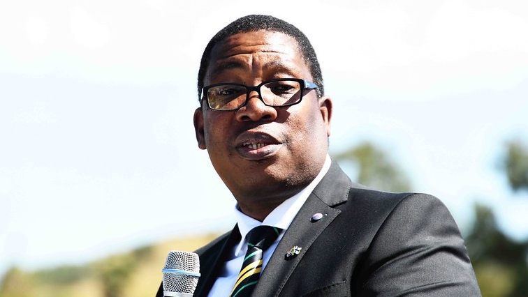 File Image : Gauteng Education MEC Panyaza Lesufi addressing Solomon Mahlangu's family and Community members during the Wreath laying ceremony in Mamelodi West Cemetery.