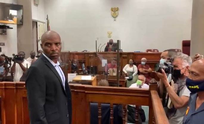 Parliament arsonist accused Zandile Mafe appearing in court, January 18, 2022.