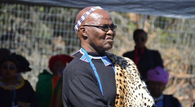 Chief Ngangomhlaba Matanzima at the unveiling of the renovated grave of Chief Tyali, September 2016