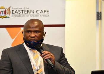 Eastern Cape Premier Oscar Mabuyane responding to questions during a media briefing.