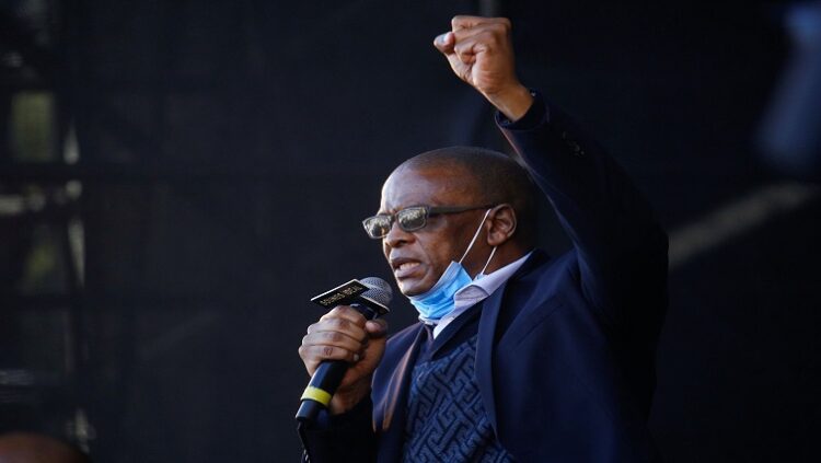 [File Image] Suspended ANC Secretary-General Ace Magashule speaks after former South African President Jacob Zuma appeared in the High Court in Pietermaritzburg.