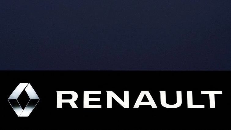 The logo of Renault carmaker is pictured at a dealership in Vertou, near Nantes, France.