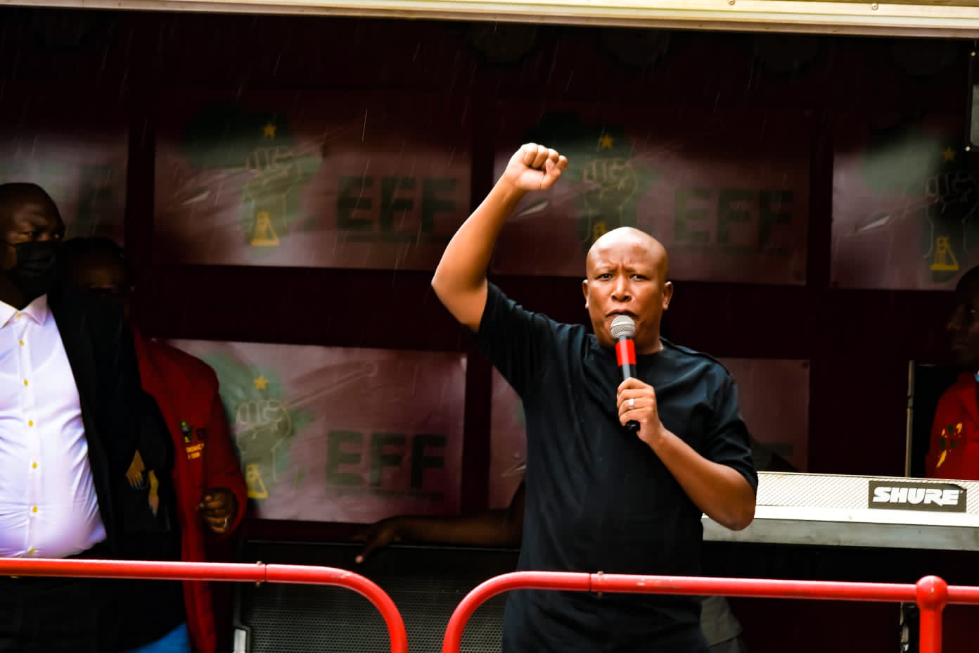 File image: EFF leader, Julius Malema, addresses a crowd.