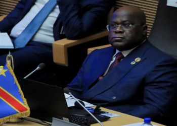 President of the Democratic Republic of the Congo and newly appointed Chairperson of the African Union (AU) Felix Tshisekedi attends the opening session of the 35th ordinary session of the Assembly of the African Union at the African Union Commission (AUC) headquarters in Addis Ababa, Ethiopia February 5, 2022.