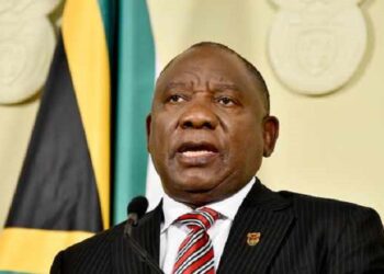 President Cyril Ramaphosa during a press conference