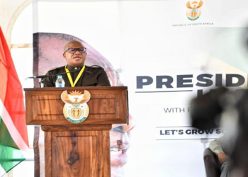 Transport Minister, Fikile Mbalula speaks at Presidential Imbizo in the North West.