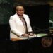 South Africa's Ambassador to the United Nations Mathu Joyini is seen addressing the 66th Session of the Commission on the Status of Women on 14 March 2022.