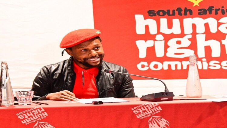 EFF MP Mbuyiseni Ndlozi testifies before the SAHRC hearings into alleged racism in the advertising sector on 14 March 2022.