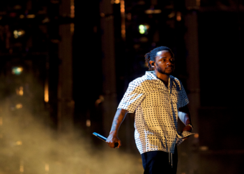 US rapper Kendrick Lamar performing.