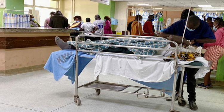 [File photo] Hospital ward with patients and staff.