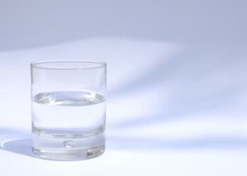 A glass of drinking water.