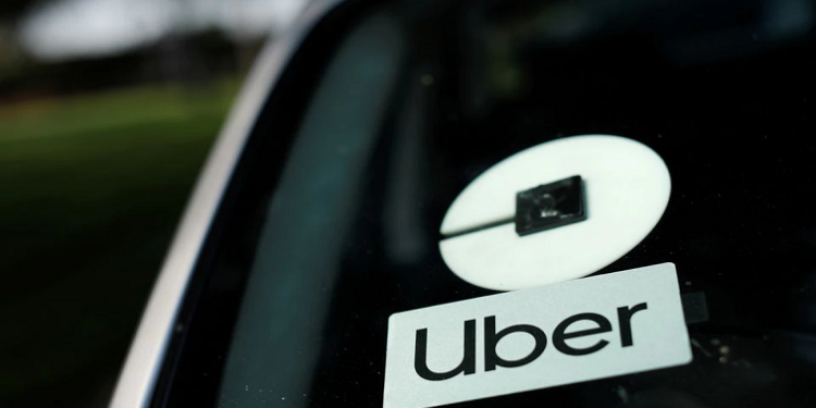 File image: An Uber logo on a vehicle.