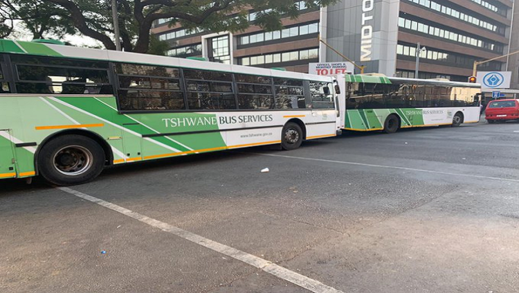 Tshwane Bus services seen on a road