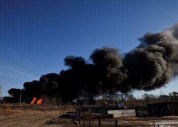 Smoke rises after shelling near Kyiv, Ukraine March 12, 2022.