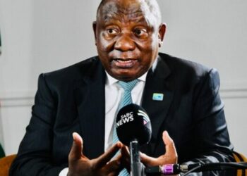 President Cyril Ramaphosa addressing the media upon the conclusion of his working visit in Brussels, for the 6th EU-AU Summit which took place 17-18 February 2022.