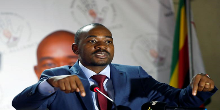 File image:The leader of the Citizens Coalition for Change, Nelson Chamisa.